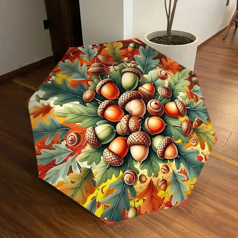 

1pc Acorn, Oak Leaf Automatic Open/Close Umbrella, Halloween & Gifts - Ideal for Daily, Formal, Party Use, Durable Canopy yy251011012