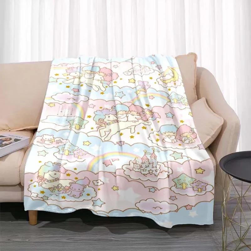 

Cute Cartoon Little Twin Star Blanket Soft and Comfortable ren s Nap Sleeping Blanket 3D Printing Sanrio Anime Blanket#(1) 75X95CM