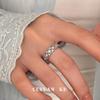 Cuiyan S925 Silver Korean Luxury Lace Argyle Engraved Women's Exquisite Index Ring