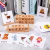 New  Wooden Toy Learning Cognitive Game Spelling Words English Number Card Cube Building Block Toys Gifts For