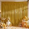 1 Stück Gold Satin Hintergrundvorhang Faltenfrei Glitzernde Vorhänge für Hintergründe, Kulisse für Hochzeit Baby Geburtstage Party