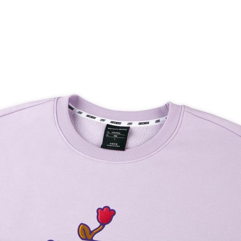 Skechers Character Logo Print Sweatshirt Unisex sweatshirt Light-Snow-Blue L421U247-00EW