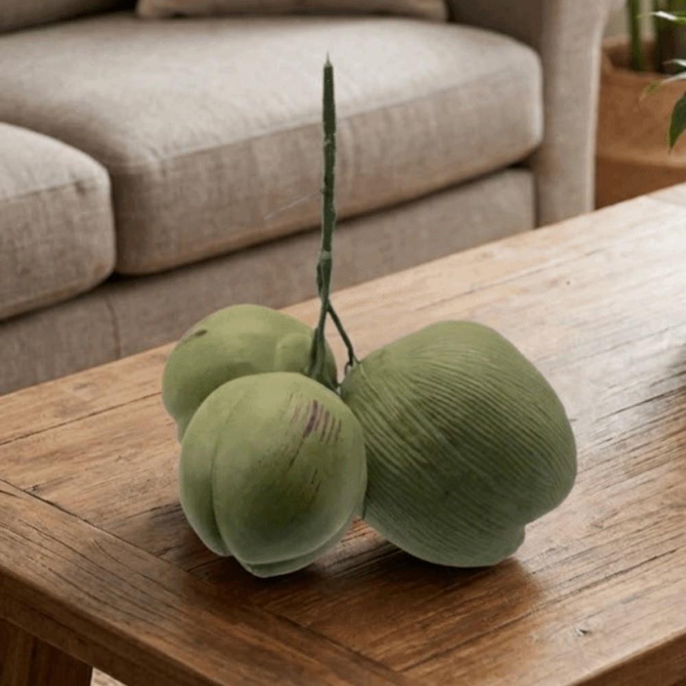 Green Artificial Coconut Plastic Fruit Ornament Fake Coconut Fruit Weddings
