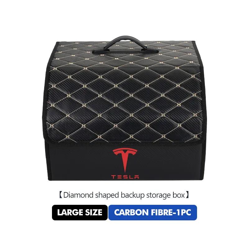 Car Sticker 2025 Hot Car Trunk Folding Storage Bag Stowing Tidying Accessories For Tesla Model 3 S Y X