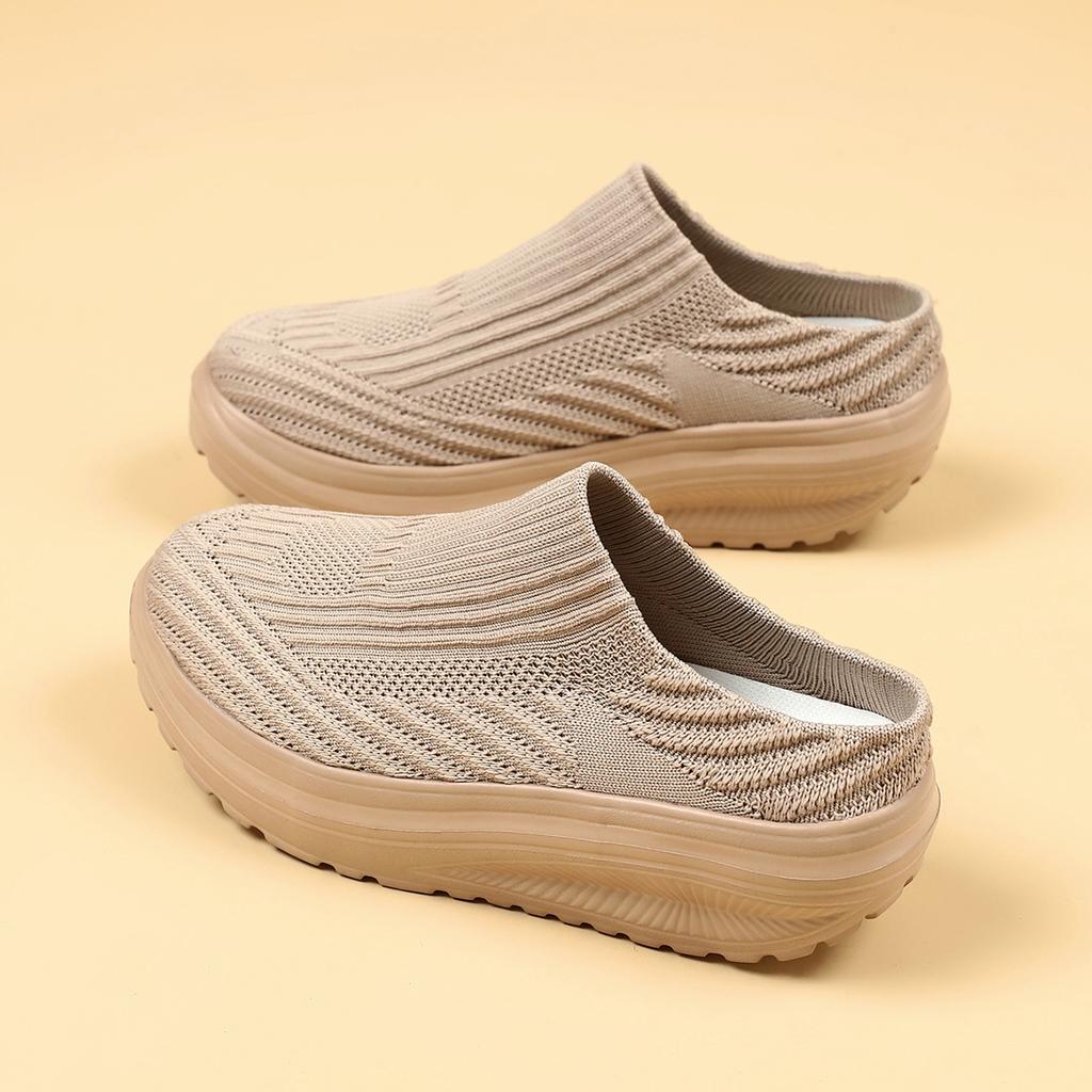 TUINANLE Women's Summer Shoes Casual Single Ladies Platform Shoes Soft Sole Cover Half Slippers Soft Walking Slippers