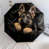 Dog on Black Background  pattern, automatic folding umbrella, portable and foldable design, 8 ribs, a Christmas or birthday gift.
