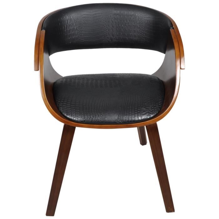 VidaXL Chaises de salle à manger 2pcs Marron Bois courbé et similicuir