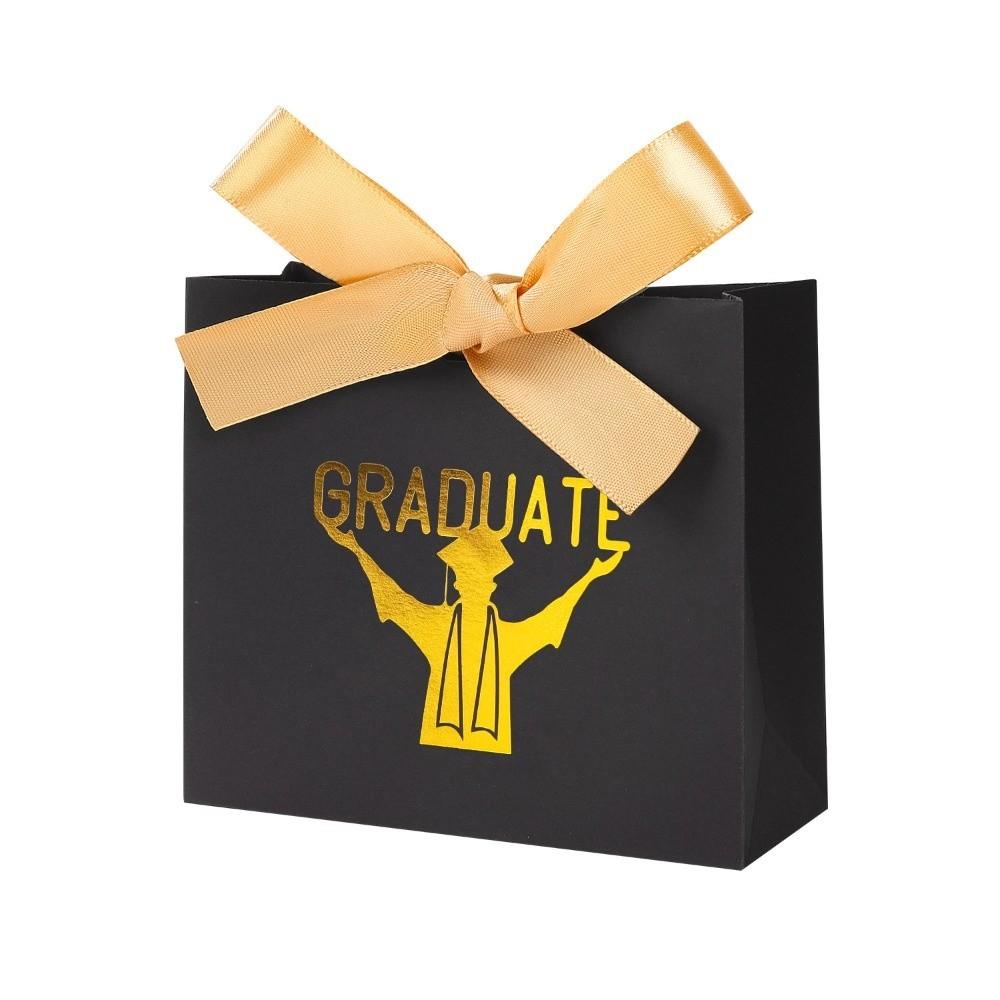 

10Pcs Black Graduation Candy Box Foldable Folding Paper Pouches High-School Graduation Style 5