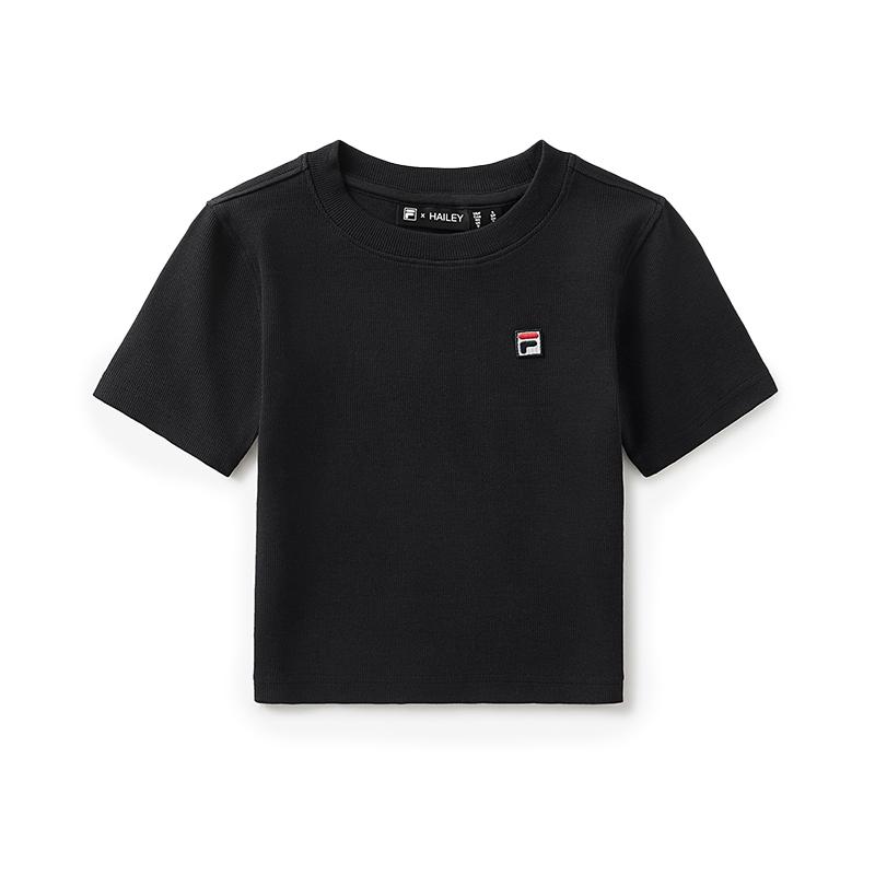 

Fila X Коллаборация Хейли Серия Атлетика Модная Универсальная Футболка с Коротким Рукавом Женские топы Черный A71W523101F-BK M