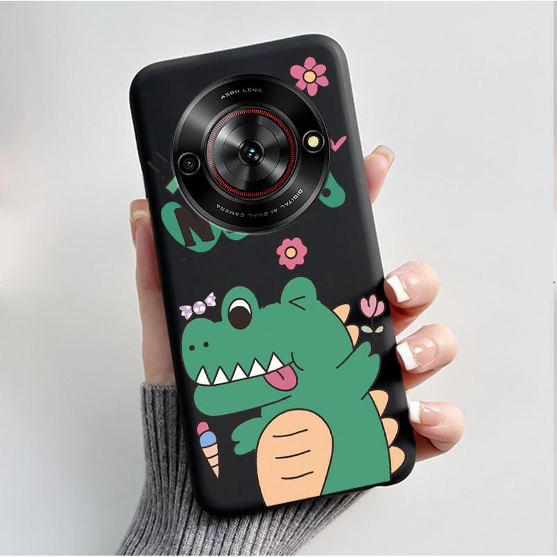

Printing Pattern Case For ZTE Blade A75 5G/Nubia Focus/Nubia Calf 5G Soft Silicone Black Shell Cover Cute Flower Cartoon Casing ZTE Blade A75 5G