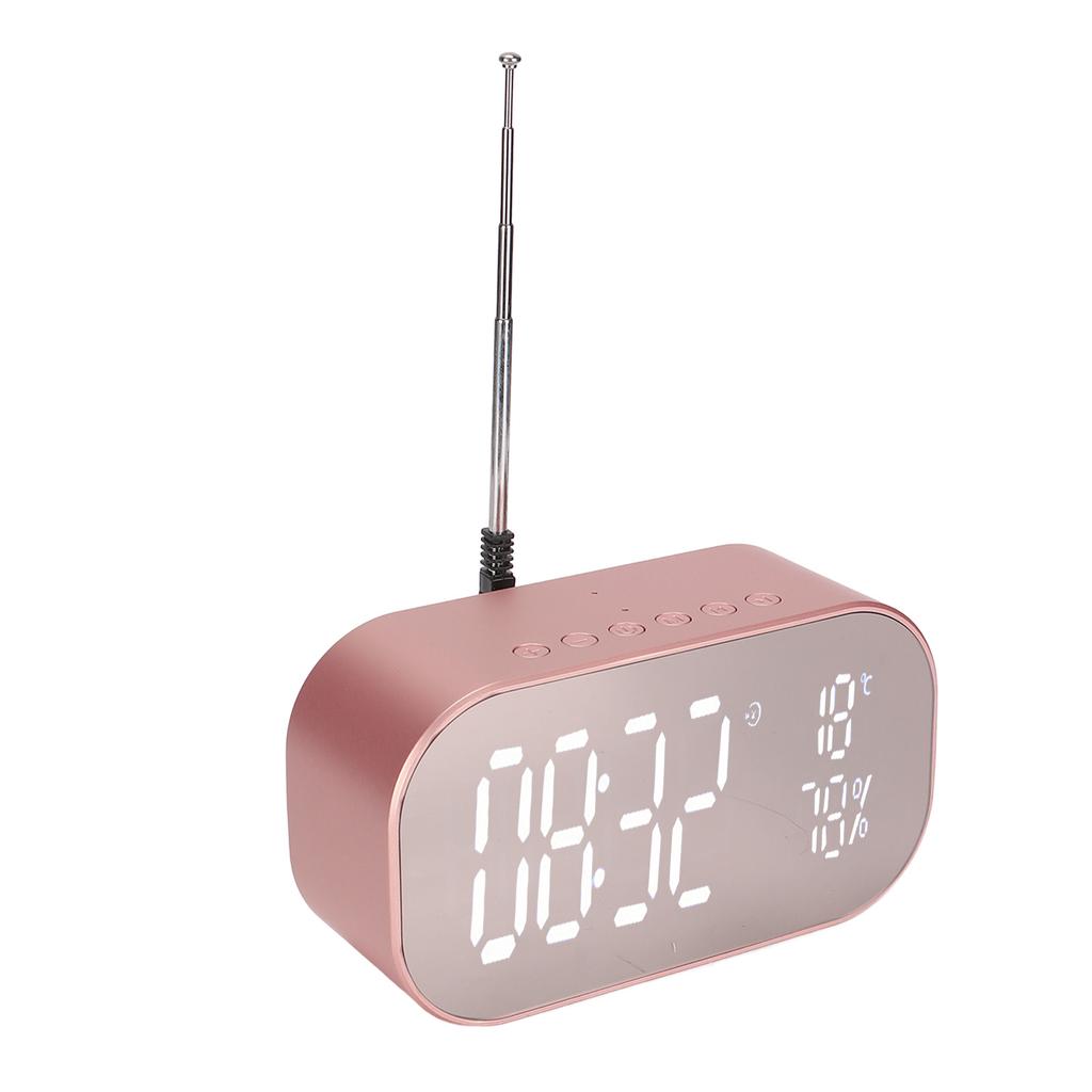 Alarm Clock Radio Multifunction FM Digital Radio Alarm Clock with Bluetooth Speaker for Home BedroomRose Gold