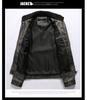 Black Youth Leather Jacket with Stand-up Collar & Side Seam Pockets