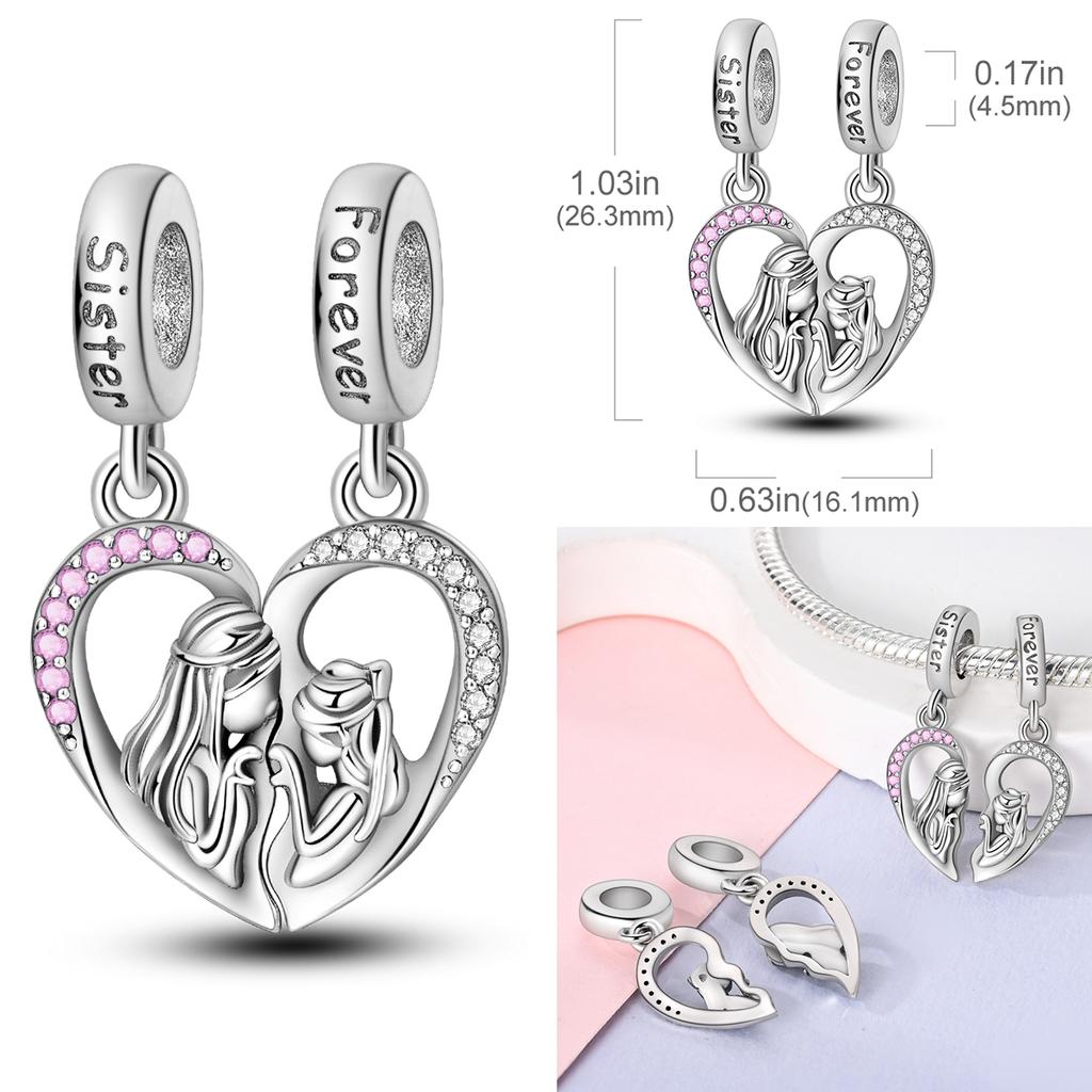 Fit Original Bangle Bracelet Newest Charms Bead Copper Butterfly Heart Shape Dangle Safety Chain Jewelry Diy Gift