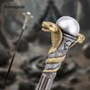 Golden Resin Double Snake Head Cobra Walking Cane Fashion Decorative Steel Stick Gentleman Elegant Cosplay Cane Crosier 94cm
