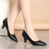 Buty damskie damskie urocze słodkie czarne lakierowane wiosenne wsuwane na szpilce buty pani beżowe biurowe pracy czółenka ga388
