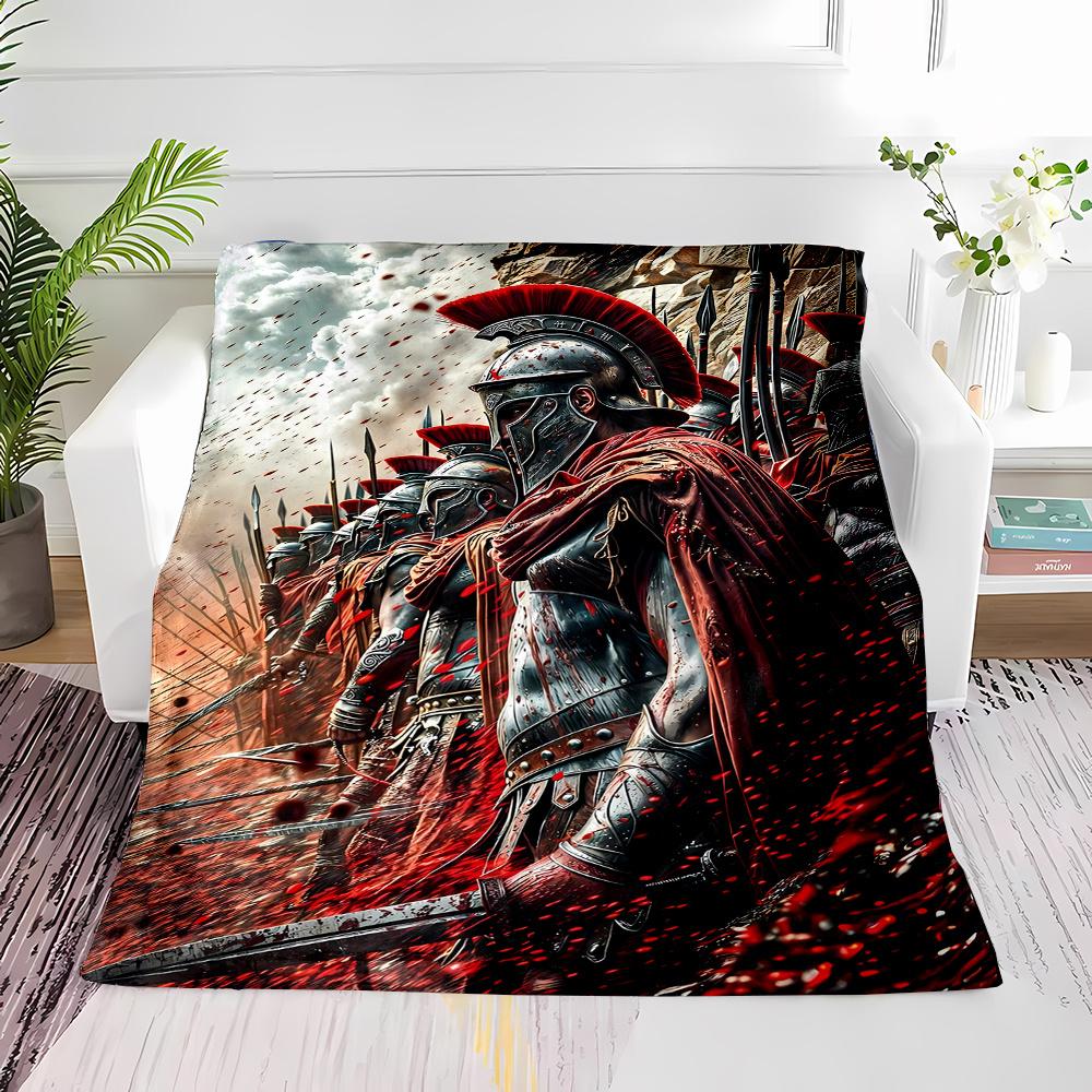 Roman Warrior Blanket Antique Armor Vintage Style Soft Warm Throw for Bed Sofa Living Room Office Travel Gift