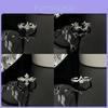 Moonstone Cross Adjustable Ring With Electroplated Copper For Streetwear Men Women