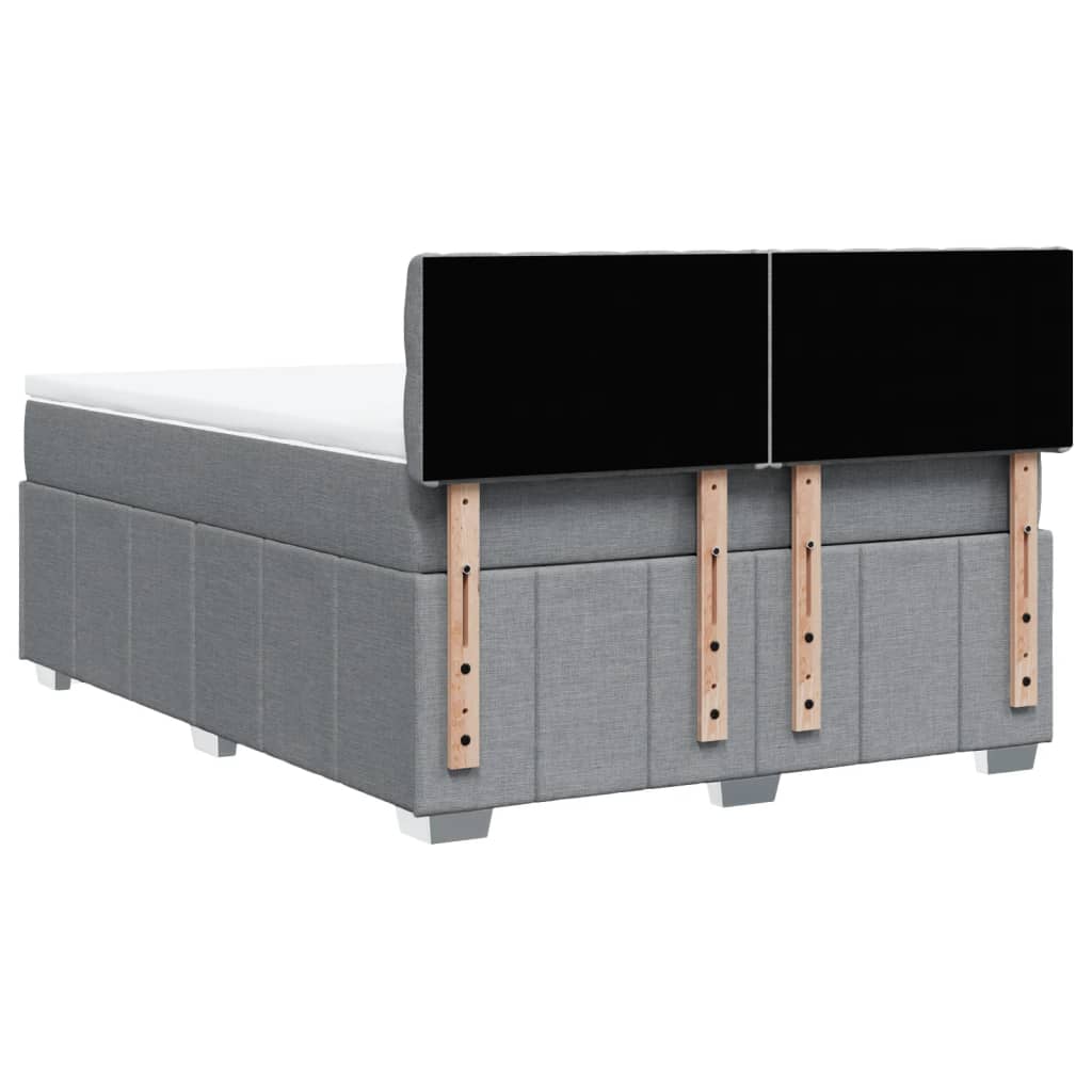 Vidaxl Letto Continentale Con Materasso, Grigio Chiaro 140X200 Cm, Tessuto