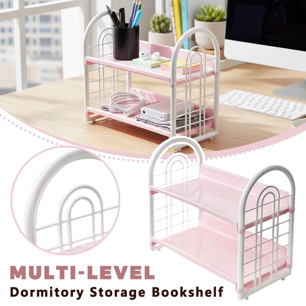 Mehrstufiges Wohnheim-Aufbewahrungs-Bücherregal Schreibtisch-Organizer Kunststoff-Regal für Schreibtisch im Büro Badezimmer Küche Kosmetik-Zubehör Werkzeuge