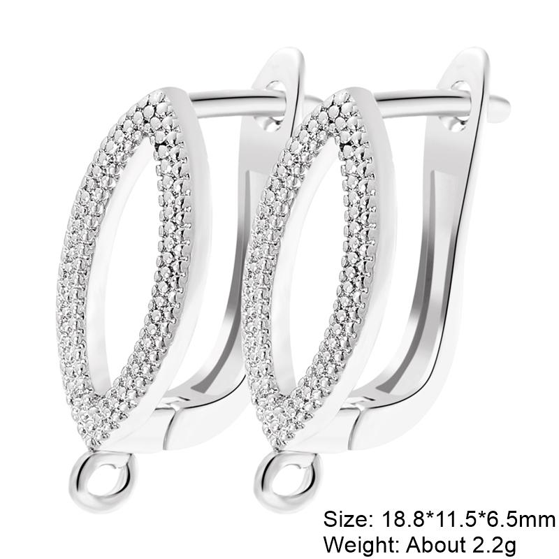 Juya 2 4 Pcs/Lot DIY Anti-Allergy Gold Silver Plated Schwenzy Fastener Ear Wire Hooks Women Earrings Accessories Supplies