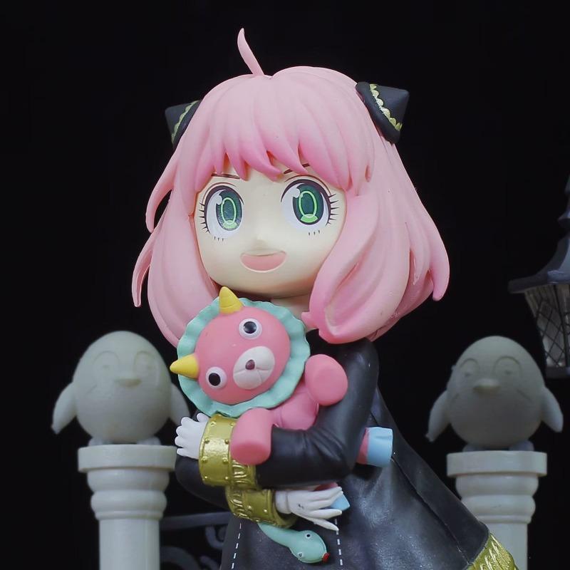 19cm Anime Spy x Family Anya Forger PVC Figure Glow-in-the-Dark Replaceable Face Collectible Model Toys Ornament Gifts