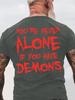 Unisex Dark Demon Gothic Backprint Graphic Oneck Tshirt Loose Oversize Short Sleeve Punk Streetstyle Tops For Summer Daily Wear