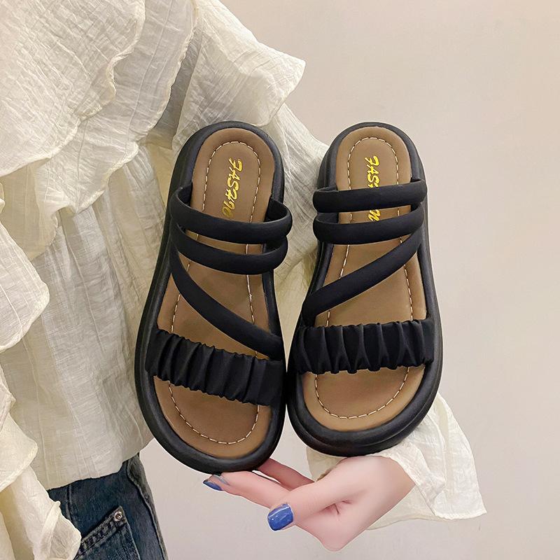 Platform sandals women's new summer wear exquisite fashion high sense with skirt beach two wear sandals