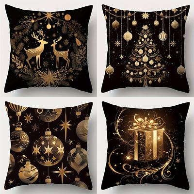 Christmas Theme Pillowcase Home Holiday Party Decoration Pillow Cover Suitable for Room Living Room Sofa Cushion Cover Gift