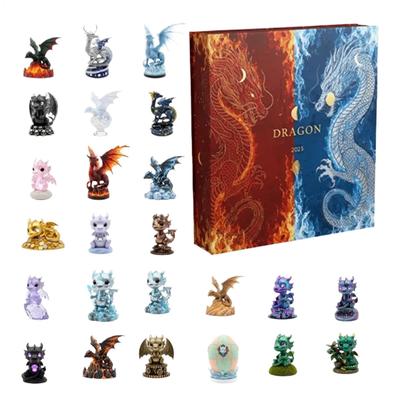 Christmas Blind Box  Dragon Ornament Premium Advent Calendar 2025 Cute 2D Acrylic 24 Days Party Favors Pendant Toy Gift