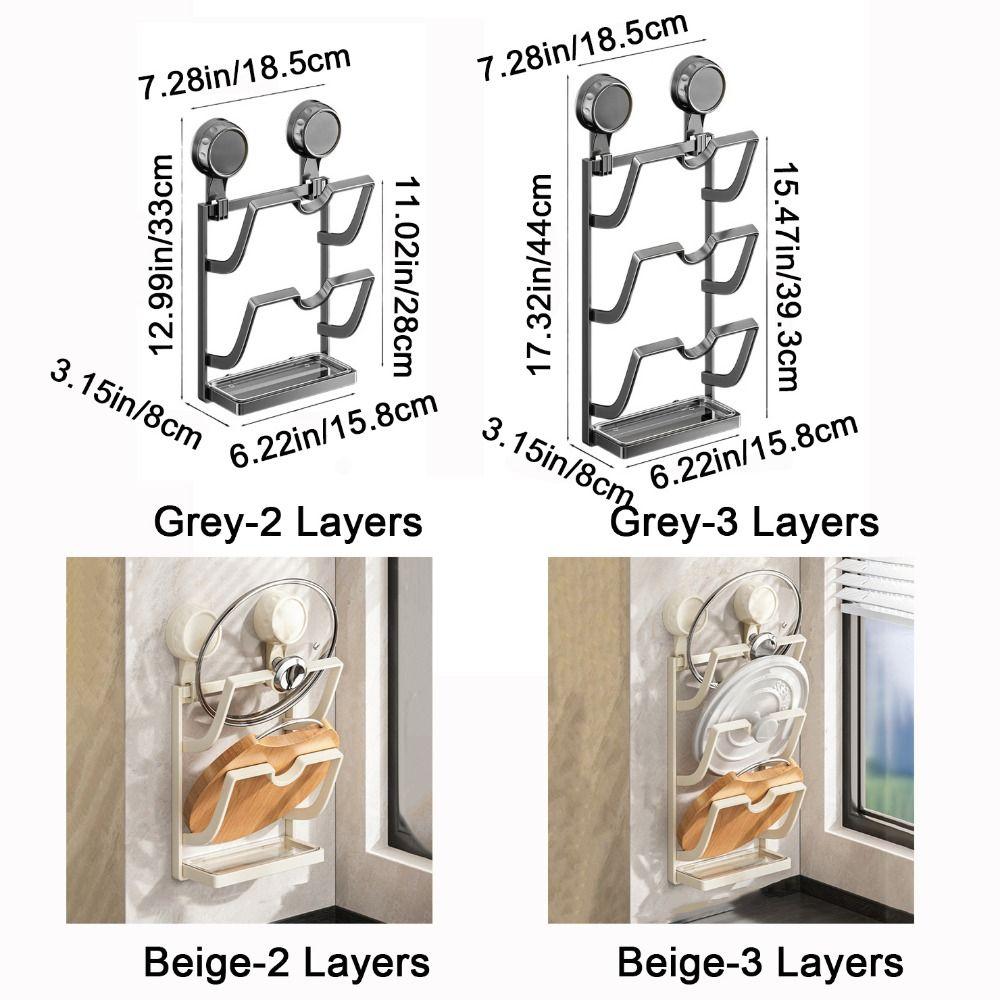 Punch-free Pot Lids Holder Wall Mounted Cutting Board Storage Rack  Kitchen
