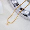 Minimalist Round Rhinestone Pendant Anklet for Women Thin Snake Bone Chain Bracelet On Foot Leg Summer Barefoot Sandals Jewelry
