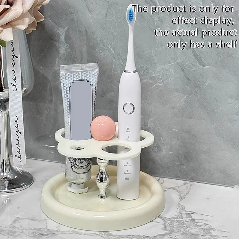 

1 шт. Акриловый держатель для электрической зубной щетки в форме цветка, подставка для хранения зубной пасты, подставка для хранения кистей для макияжа, органайзер для рабочего стола в ванной комнате