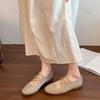 Fashion Elegant Square Head Cross Strap Shallow Mouth Mary Jane Shoes for Women Autumn 2025 New Comfortable Versatile Flat Ballet Shoes