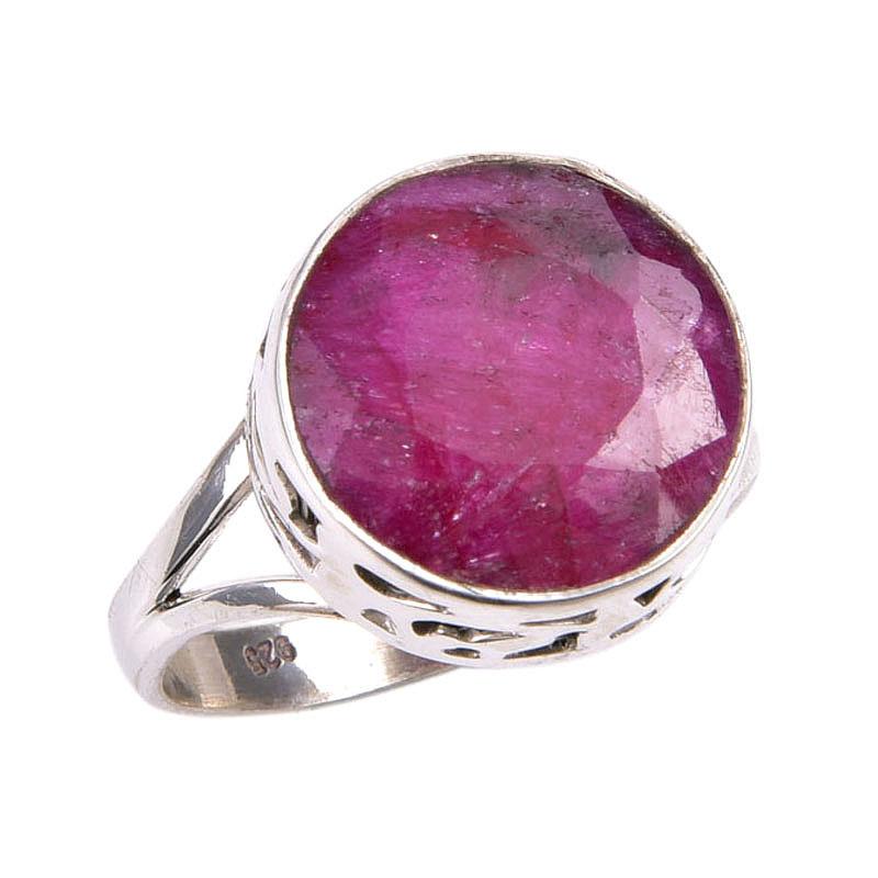 Red Ruby(Simulated) Gemstone Handmade 925 Sterling Silver Gift Ring S.9.5 k5O45