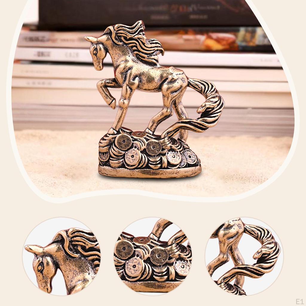 Pferd Miniaturfigur Tier Skulptur Mini Dekoration Retro Feng Shui Dekor Tischdekoration
