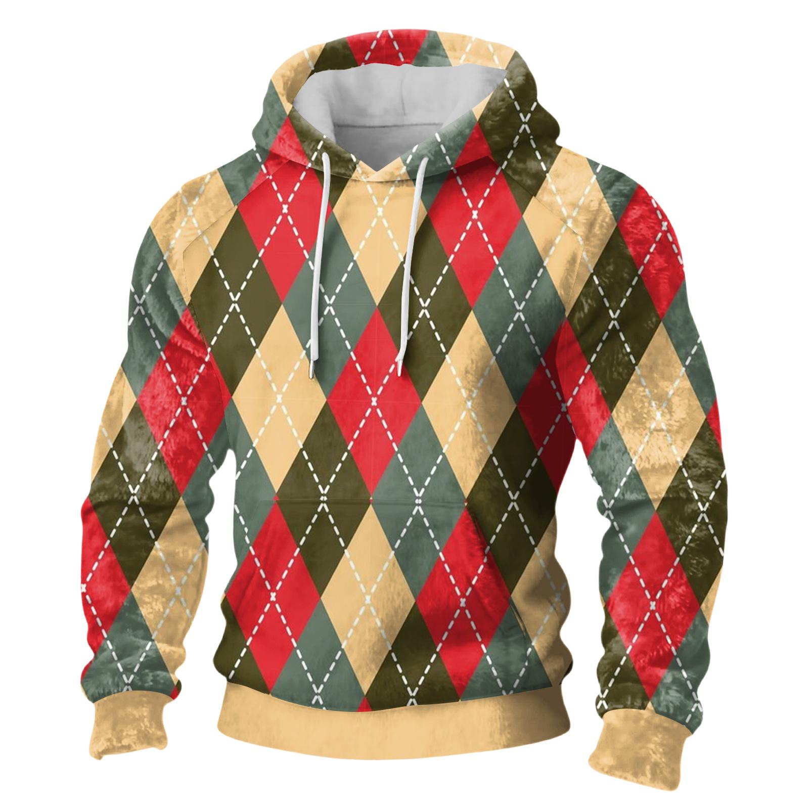

Men s Long-Sleeve Casual Flannel Hooded Sweatshirt M красный