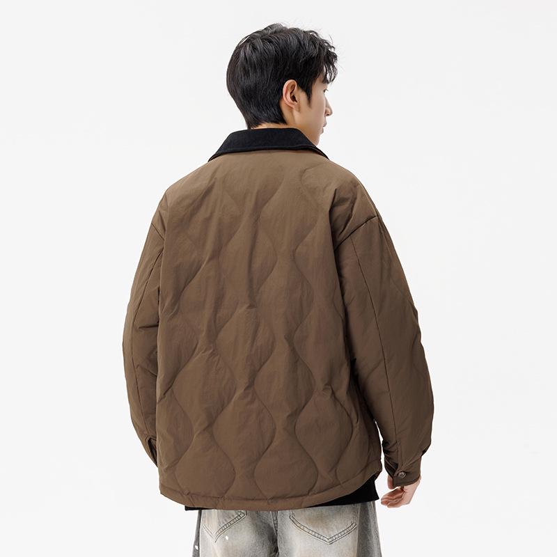 Veste d'hiver pour homme Style Grange Col montant Duvet de canard blanc Rétro 2025