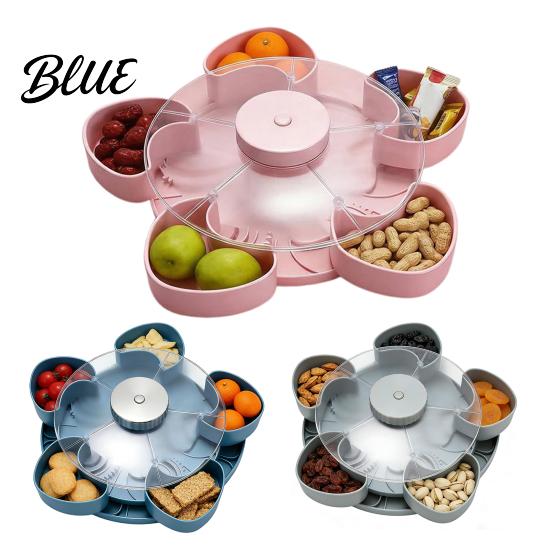 Multi-compartment Serving Tray Heart-Shaped Rotating Snack with 5 Compartments 360 Degrees Spinning Platter for Compartmented Fruits Nuts Dips