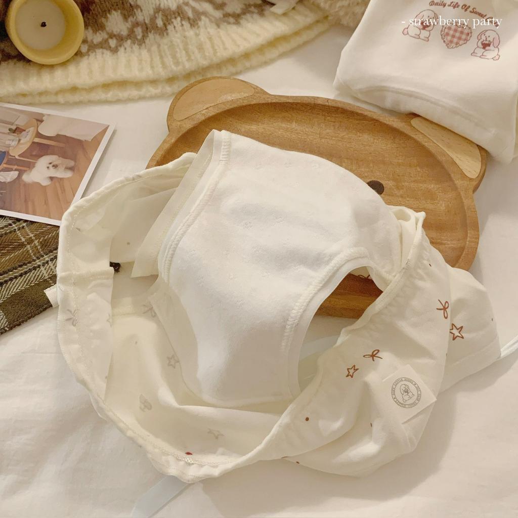 Girl Spring and Summer Cartoon Cute Strawberry Rabbit Cotton Long Crotch Antibacterial Hip Briefs