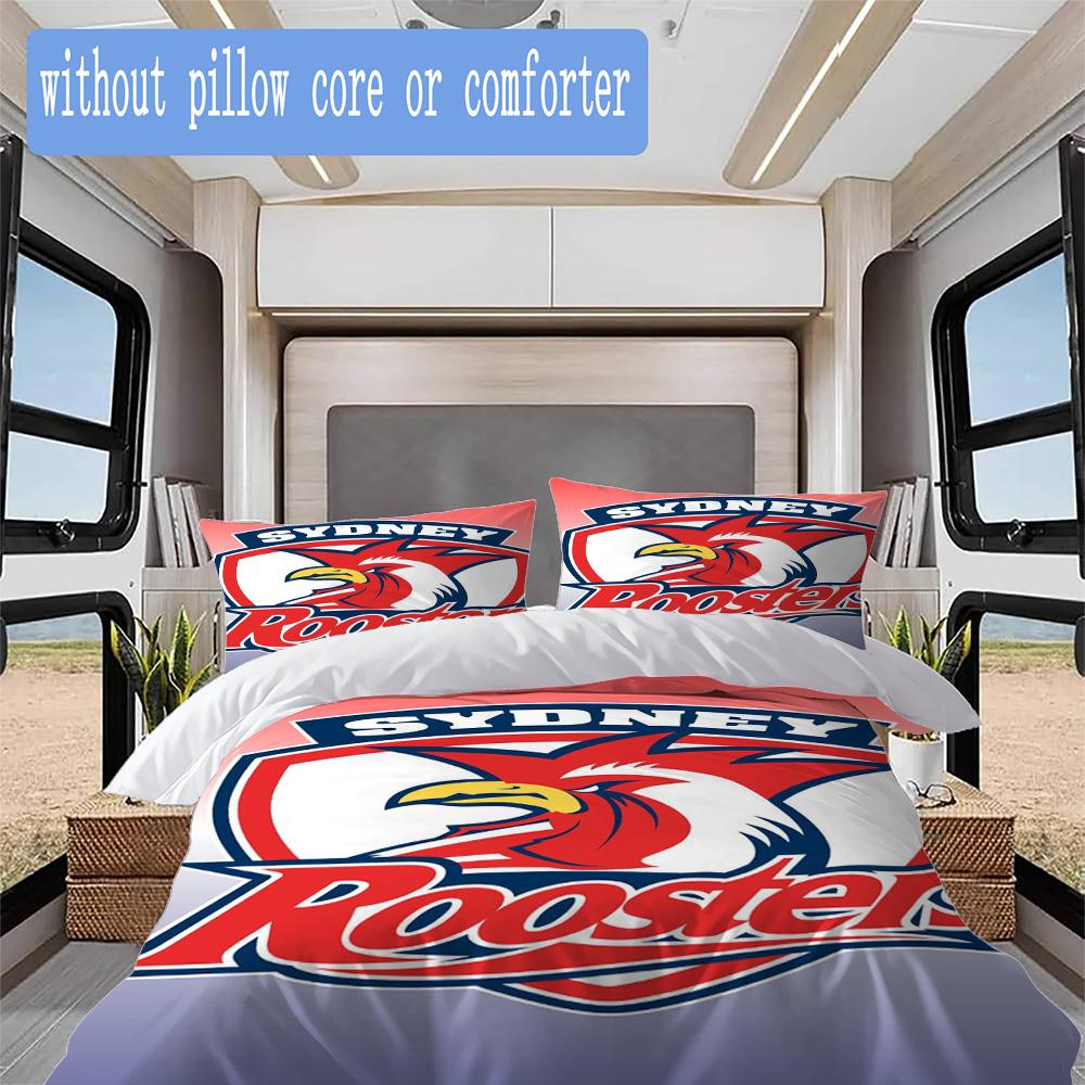 Sydney Red & White Eagles Pattern Bedding,Quilt Set Quilt Cover Pillowcase Home Birthday Gift (1*duvet Cover+2*pillowcase,without core)ZSJT0917399