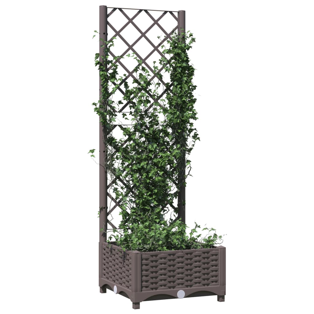Vidaxl Gartentopf mit Gitter, Braun, 40X40X121,5 Cm, PP