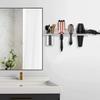 Hair Tool Organizer Wall Mounted - Wooden Dryer Holder, Blow Dryer Holder for Bathroom, Rustic Styling Tools Organizer for Flat Iron, Curling Wand