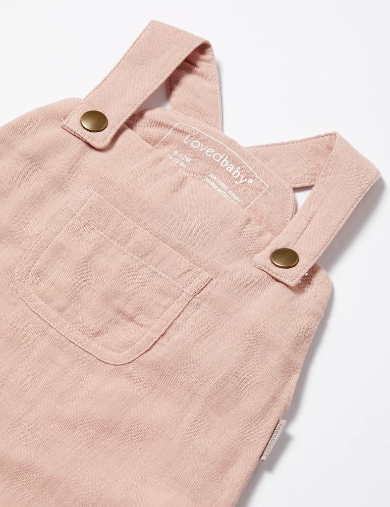 Organic Overalls Baby Rosewater [L'ovedbaby] (Muslin) Bodysuit, (Rosewater Pink), 6-9M (6-9 months)