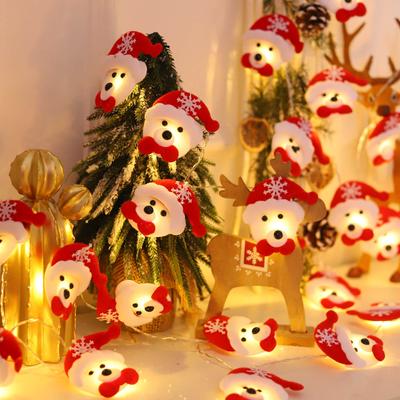 Noel Dekoratif Noel Baba Şapkası Dize Işık, Noel Baba Şapkası 4.9 Feet 10 LED Pille Çalışan Ağaç Süsleri Parti Çelenk Köşe Dekorasyonu