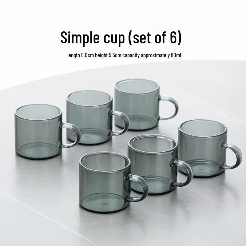 Japanese Style Ash Grey Glass Teacups