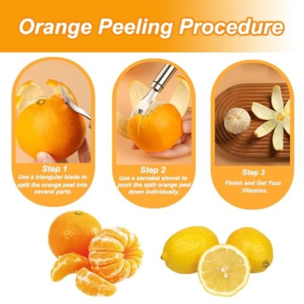 Multifunktionaler Zitrus-Schneider Edelstahl Zitrus-Schäler Gadget Orangen-Schäler Restaurant