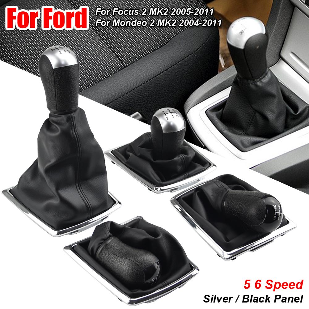 Soufflet Levier De Vitesse Cuir PU Noir 5 Vitesses Pour Ford Focus 2 MK2 FL Et C-Max 2006-2011