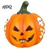 Buitenhars Herfstdecoratie Spookachtige Verlichte Pompoen Beeldje, Halloween Gegraveerd Verlicht Weerbestendige Accenten Beeld voor Tafelblad Binnen Tuin