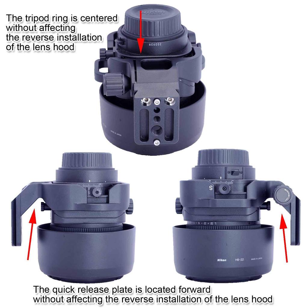 iShoot Tripod Collar Specially Designed for the Nikon Micro NIKKOR 85mm Includes Lens Support Tripod Mount and 46mm Quick Release Compatible with and