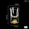 6Pcs Crystal Vodka Shot Glass 0.5oz Mini Size Gold Leaf Wine Glasses Spirits Japanese Sake Korean Soju Brandy Shot Cup